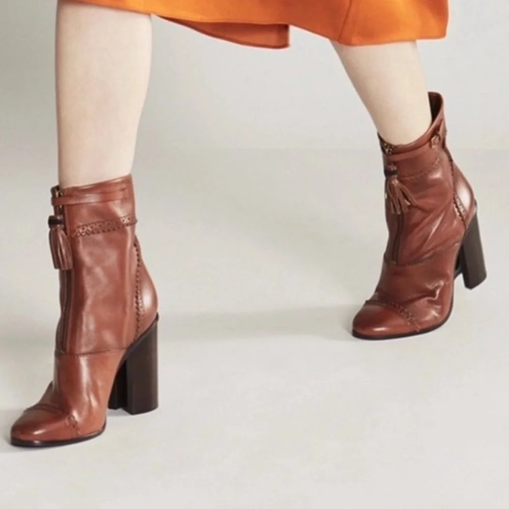 TORY BURCH | Huxley Tassel 95mm Bootie, Runway Almond (Size 9.5) - Picture 2 of 9